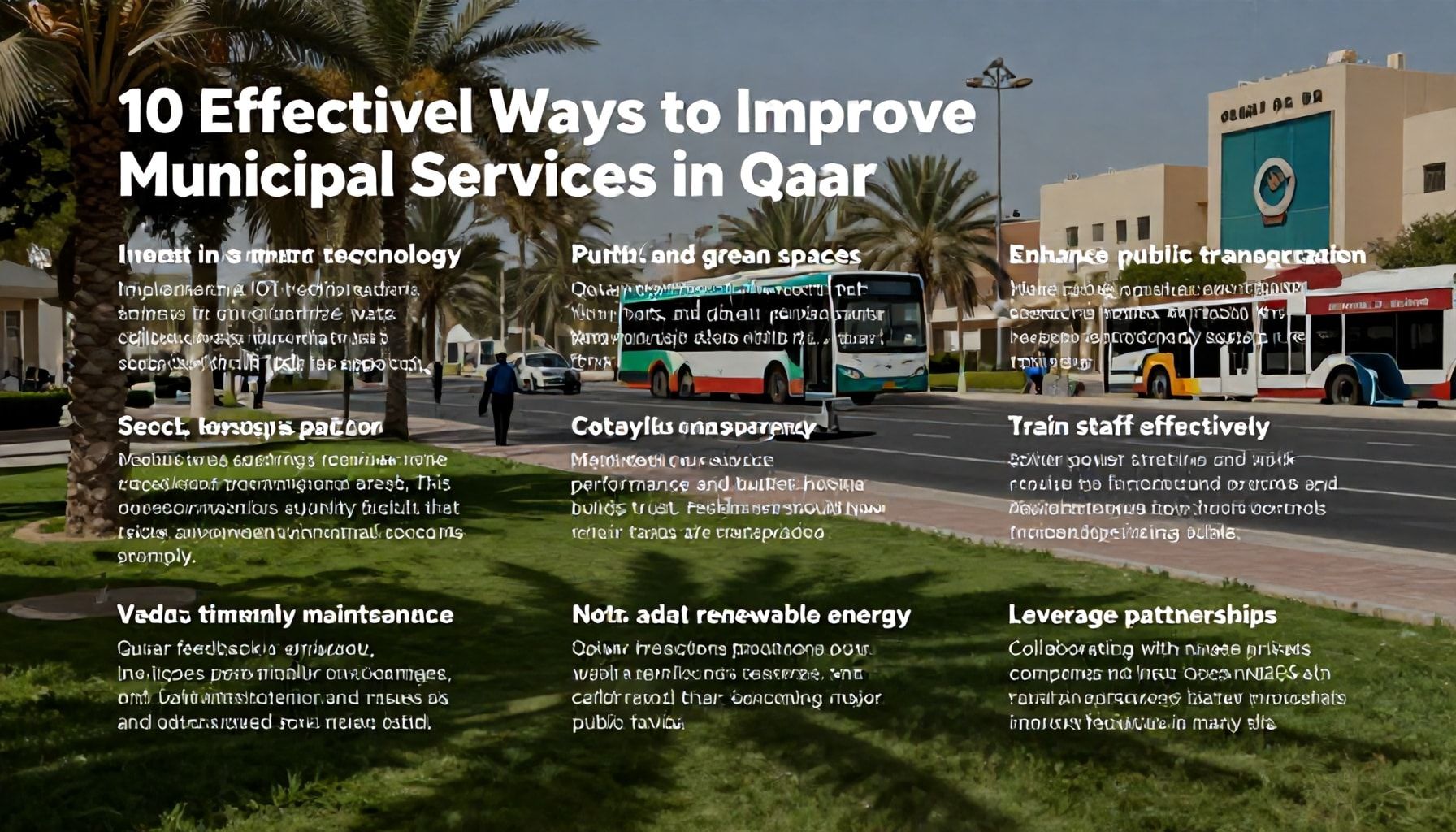 10 طرق فعالة لتحسين خدمات البلدية في قطر