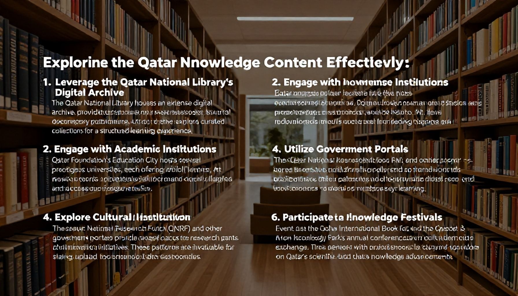 5 طرق لاستكشاف محتوى المعارف قطر بشكل فعال