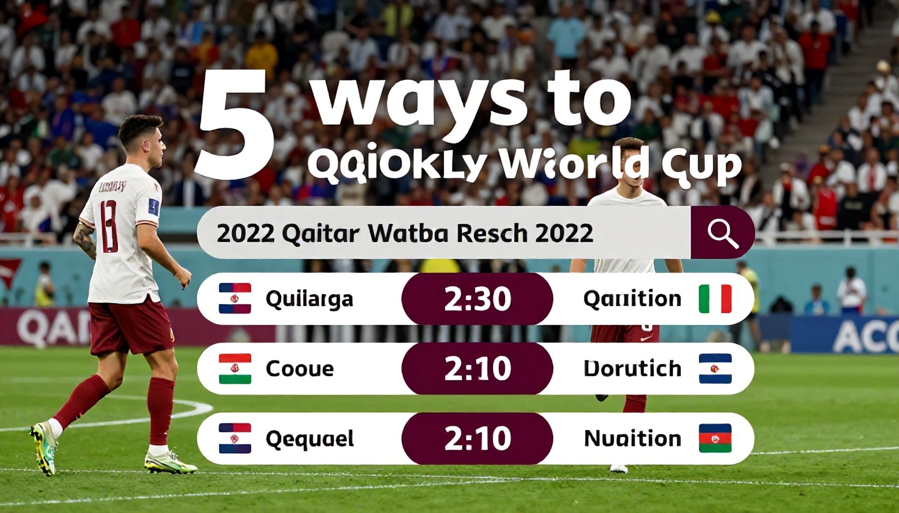 5 طرق لتبحث عن نتائج مباريات كأس العالم 2022 قطر بسرعة*