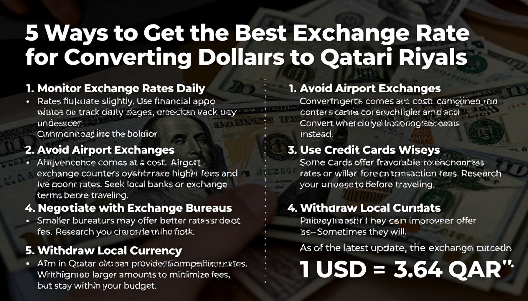 5 طرق لتلقي أفضل سعر لتحويل الدولار إلى ريال قطري