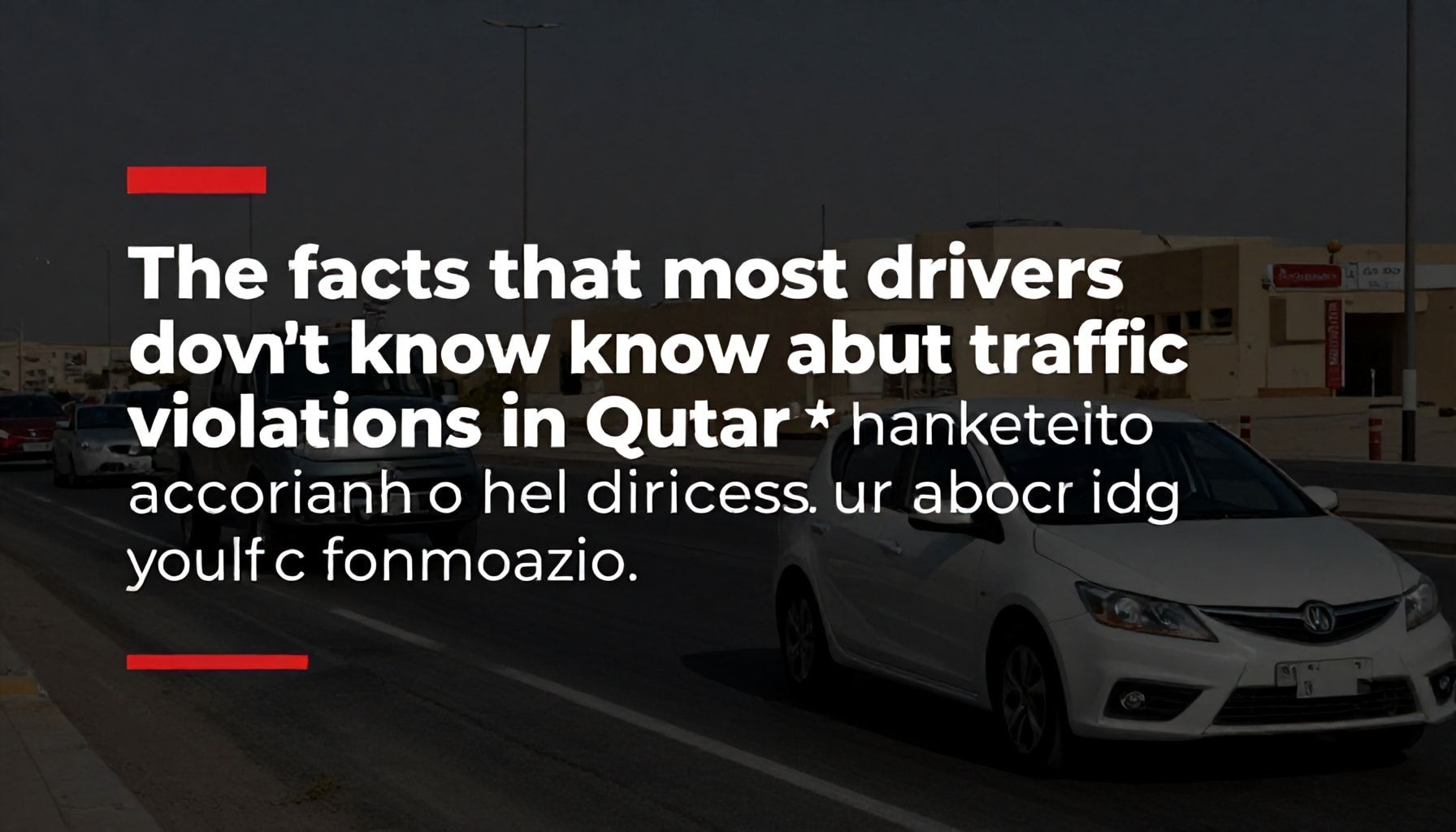 الحقائق التي لا يعرفها معظم السائقين حول مخالفات المرور في قطر*