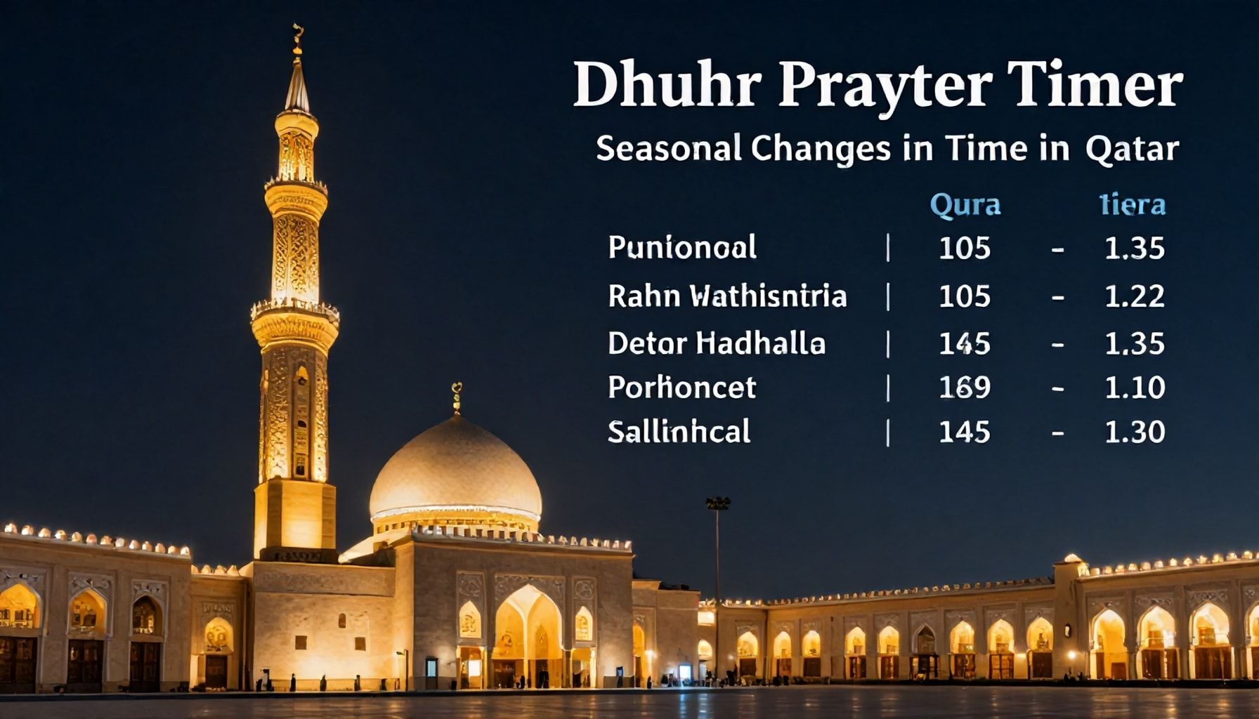 الحقيقة عن التغيرات الموسمية في مواعيد اذان الظهر في قطر*