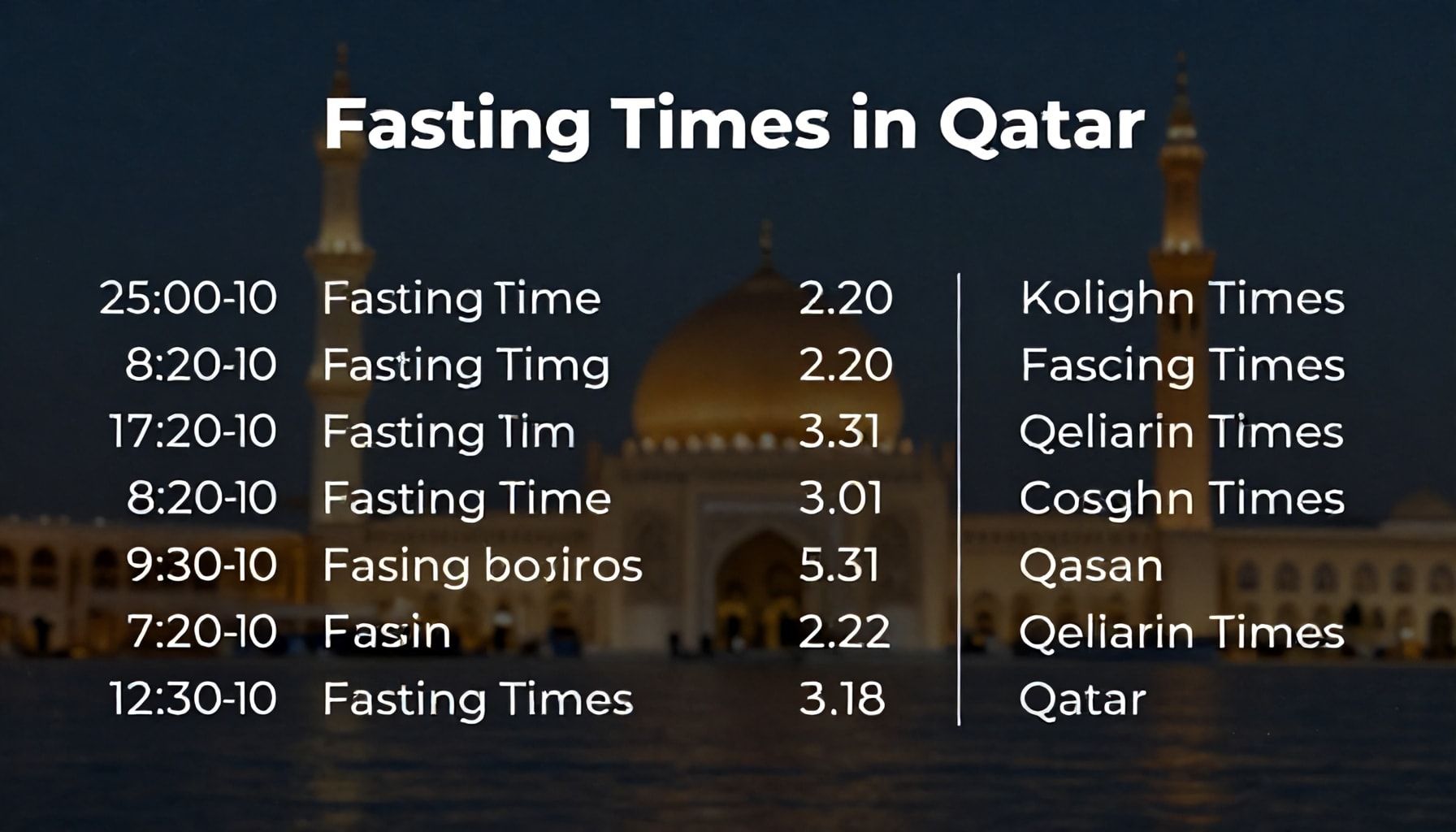 دليل شامل: كيف تحسب أوقات الصيام بدقة في قطر؟*