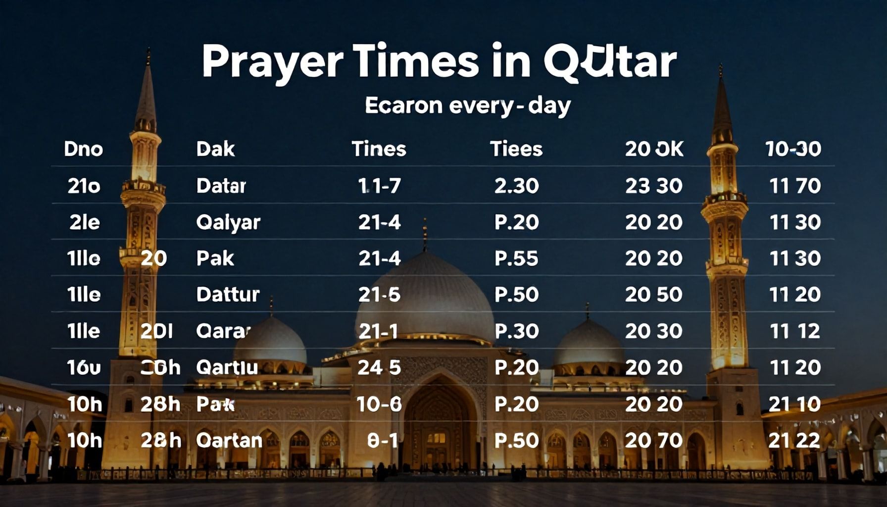 دليل شامل: كيف تحصل على أوقات الصلاة الدقيقة في قطر كل يوم*