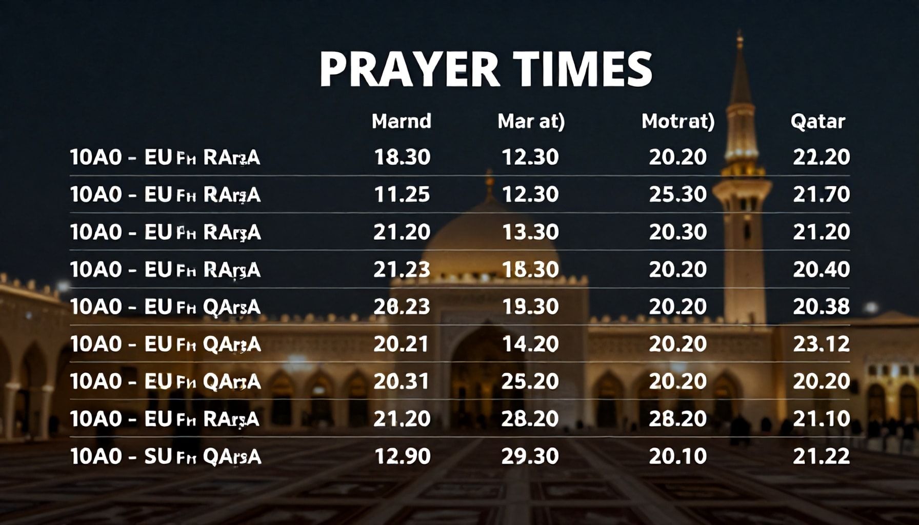 دليل شامل لتوقيتات الصلاة في قطر: كل ما تحتاج معرفته*