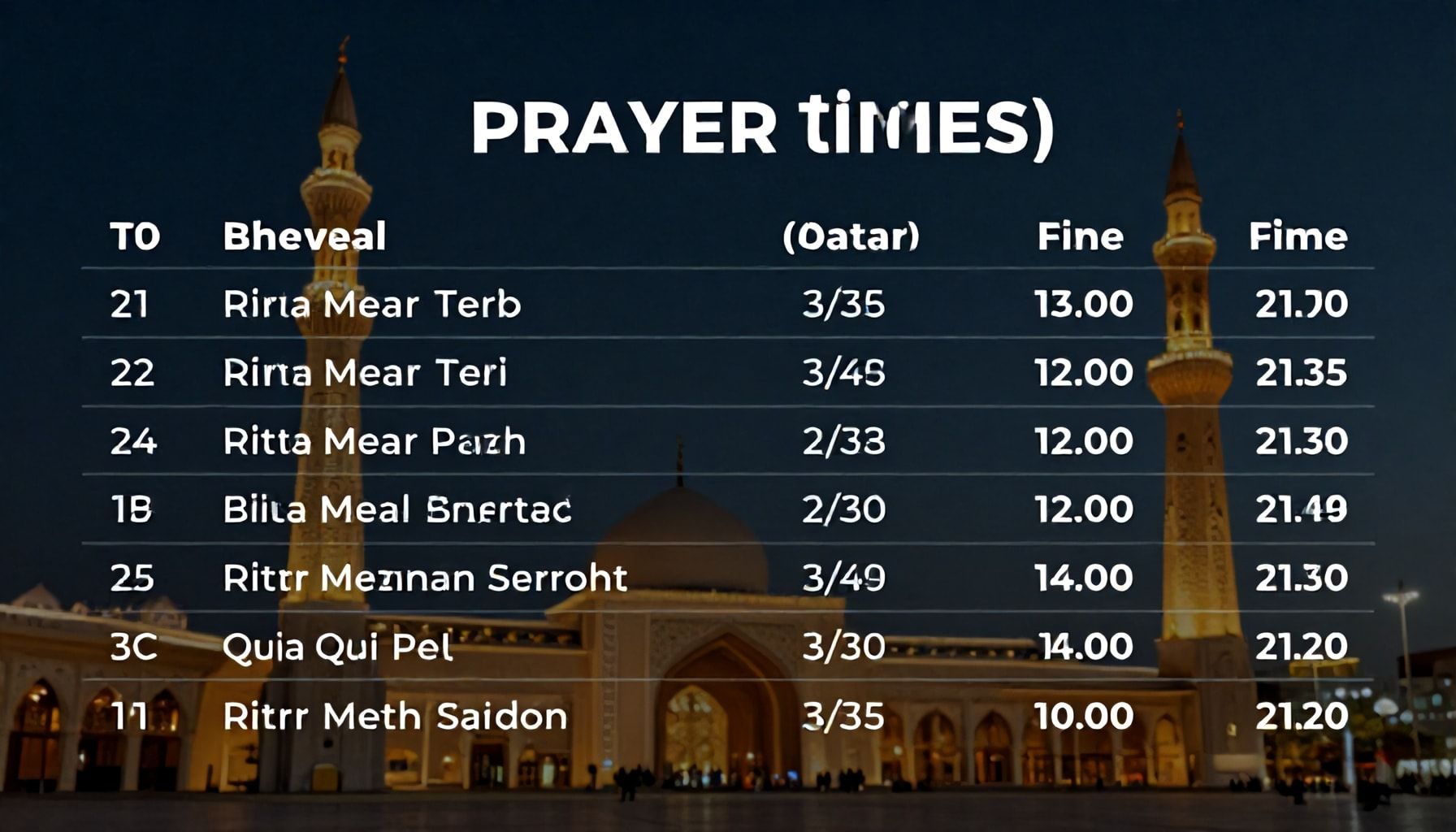كيف تحصل على مواعيد الصلاة الدقيقة في قطر كل يوم*