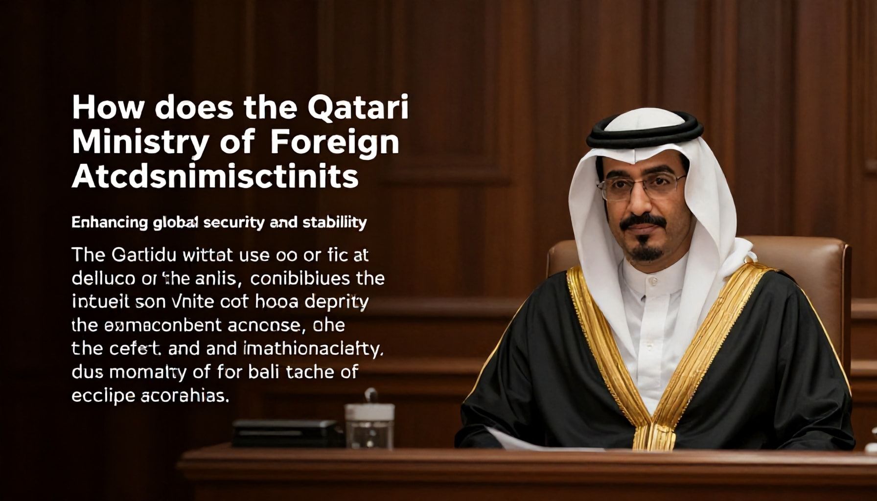 كيف تساهم وزارة الخارجية القطرية في تعزيز الأمن والاستقرار العالمي*