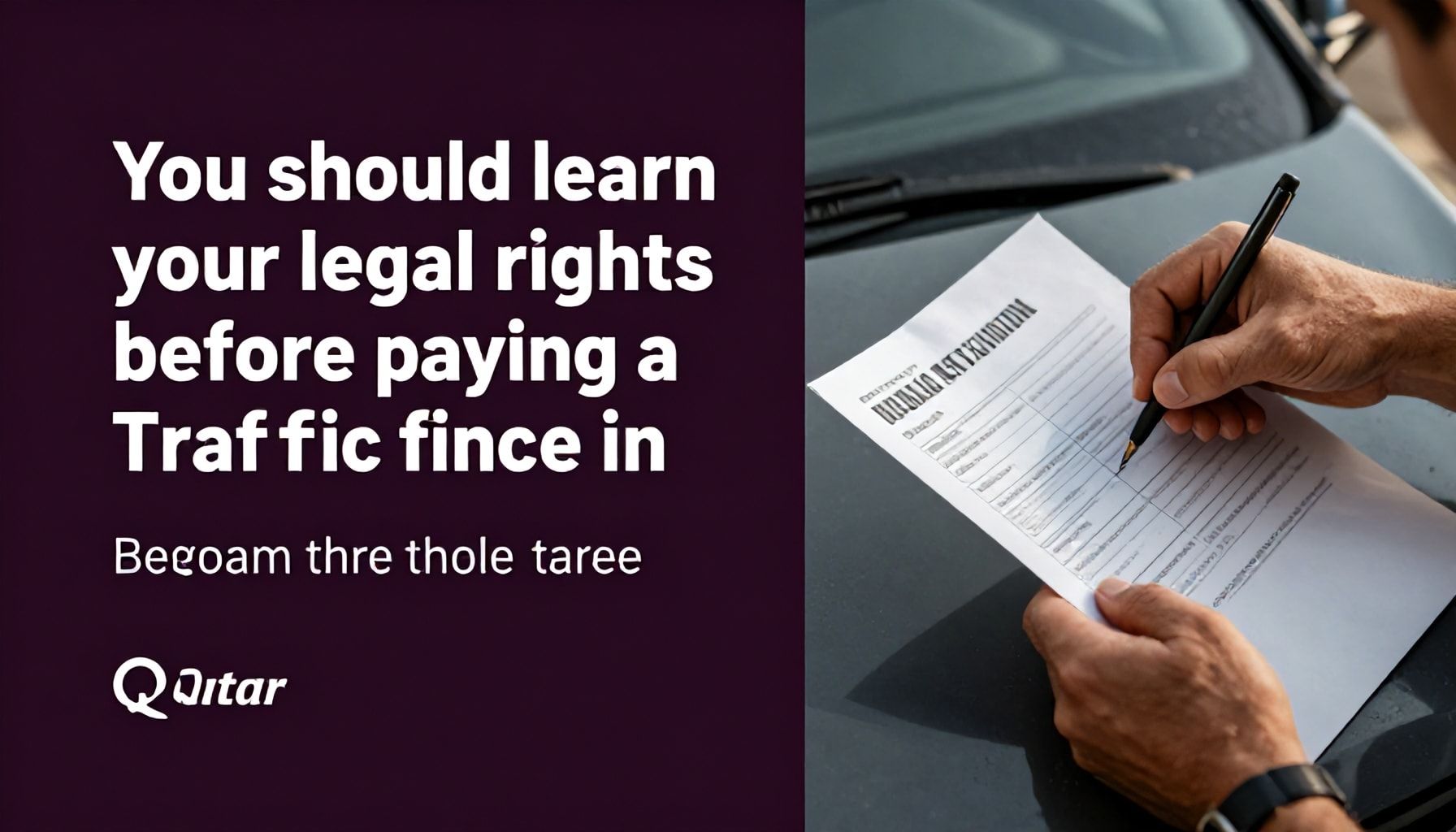 لماذا يجب أن تتعلم حقوقك القانونية قبل دفع غرامة المرور في قطر*